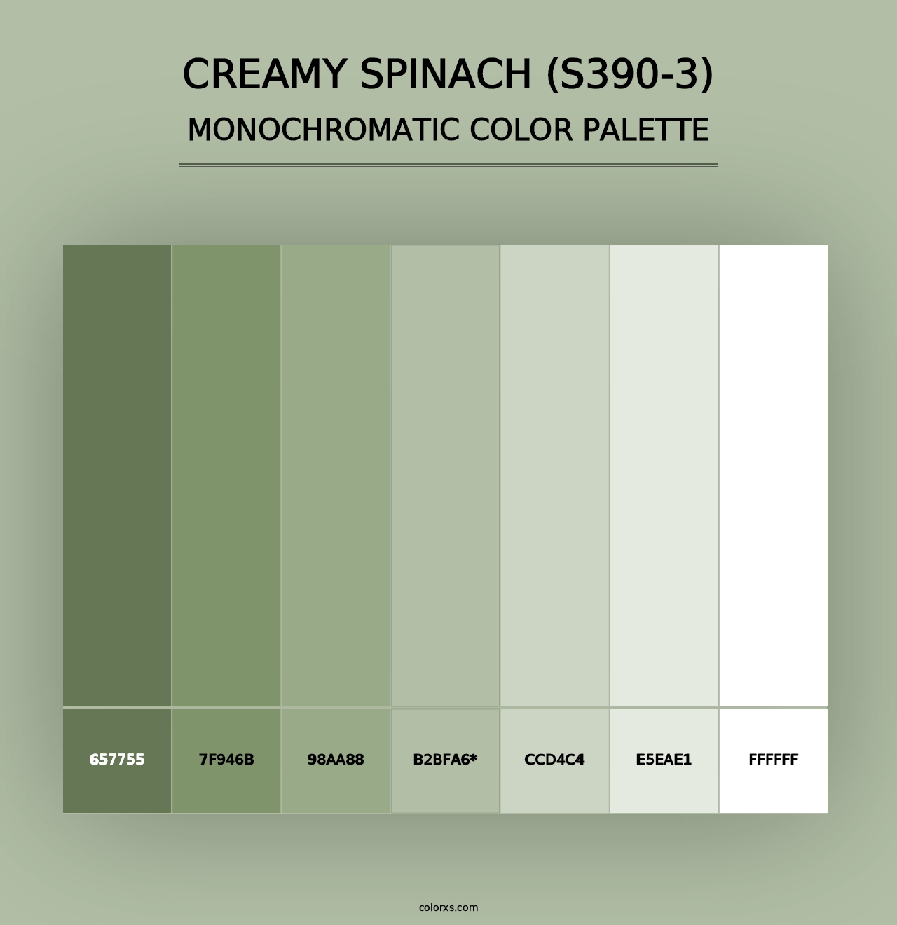 Creamy Spinach (S390-3) - Monochromatic Color Palette