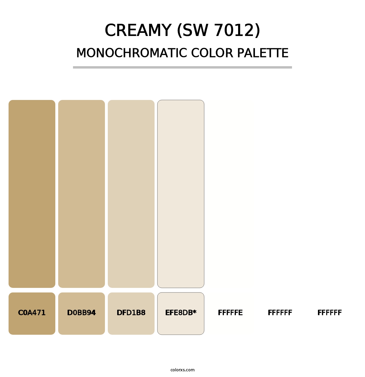 Creamy (SW 7012) - Monochromatic Color Palette