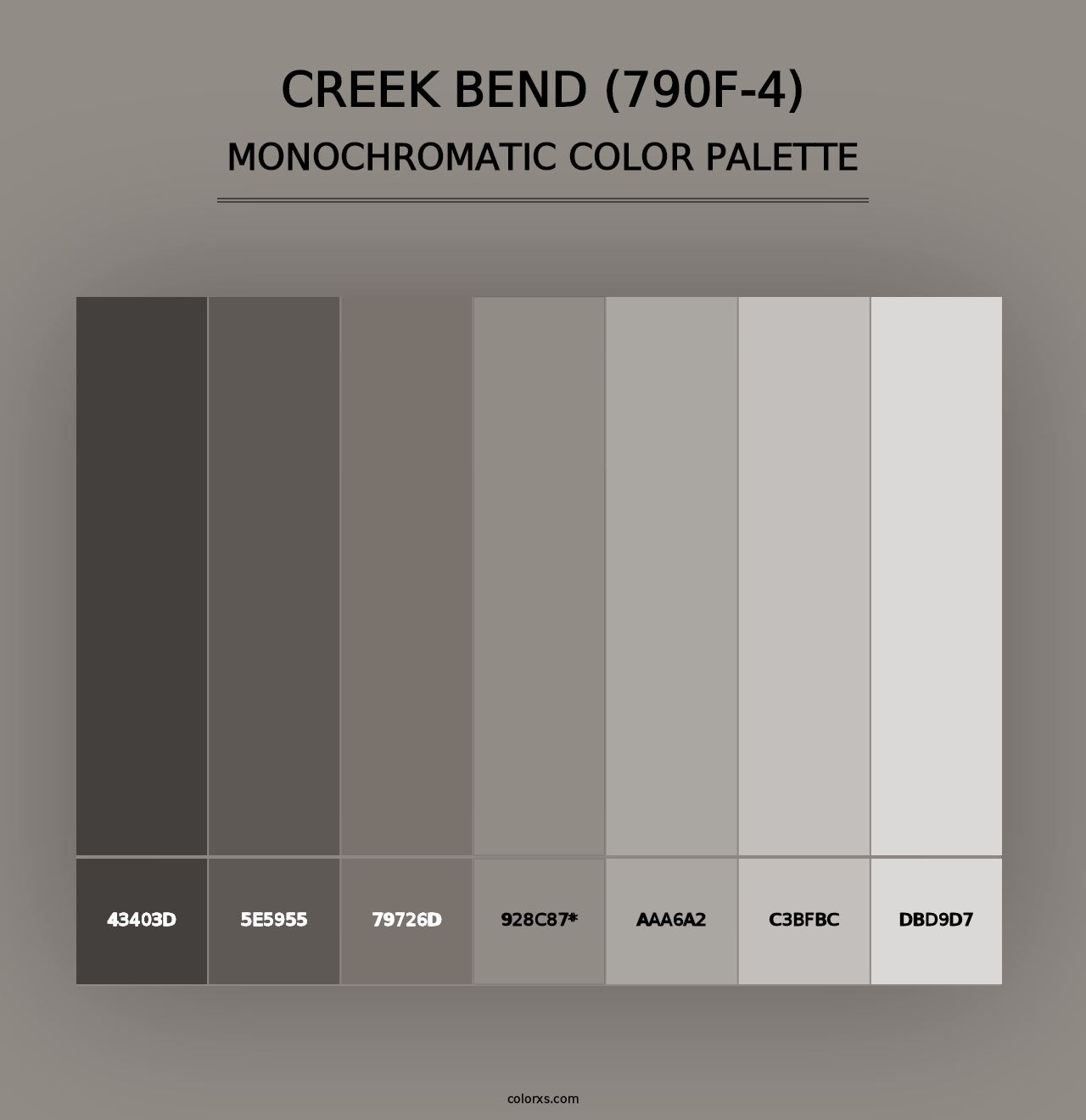 Creek Bend (790F-4) - Monochromatic Color Palette