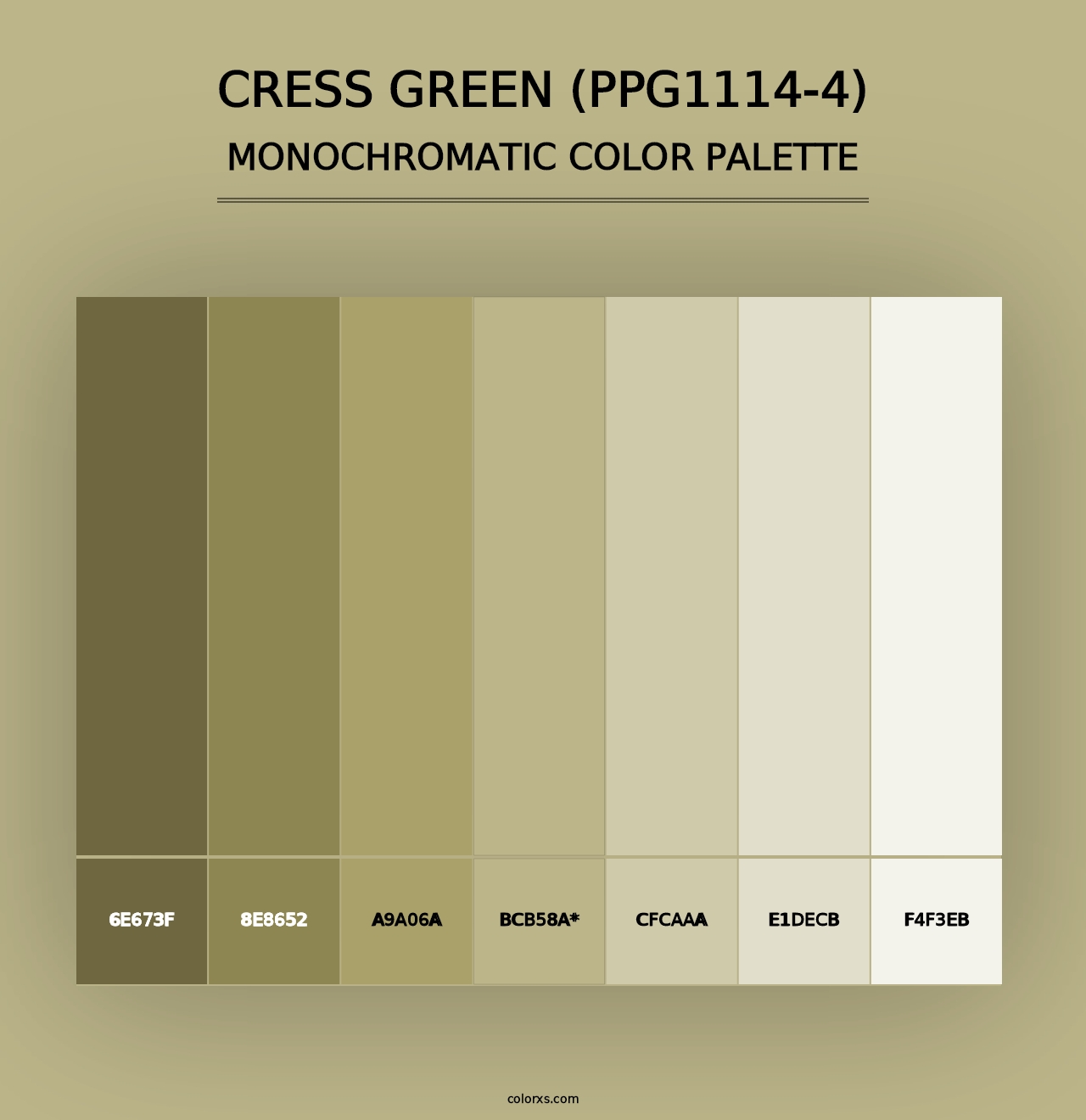 Cress Green (PPG1114-4) - Monochromatic Color Palette