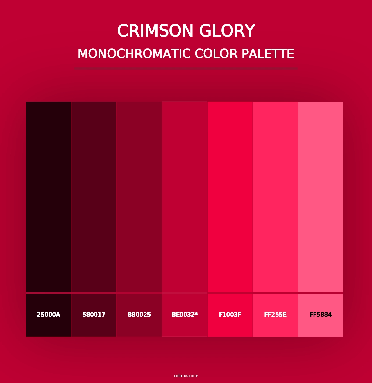 Crimson Glory - Monochromatic Color Palette