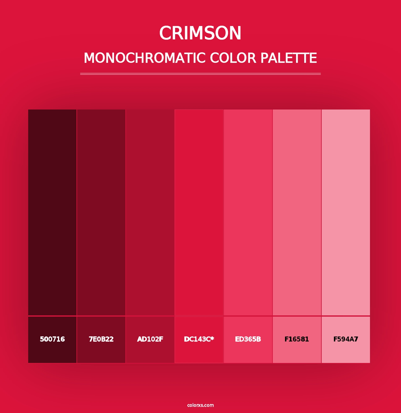 Crimson - Monochromatic Color Palette