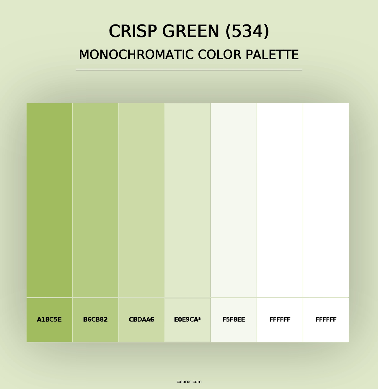 Crisp Green (534) - Monochromatic Color Palette