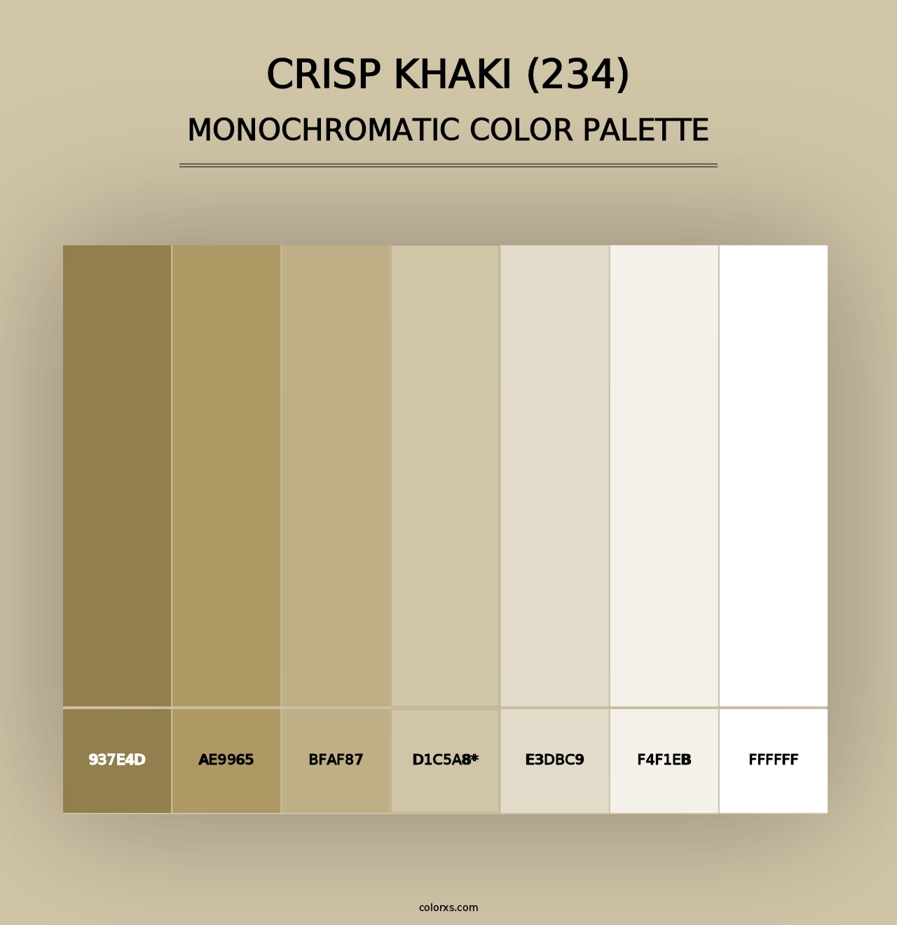 Crisp Khaki (234) - Monochromatic Color Palette