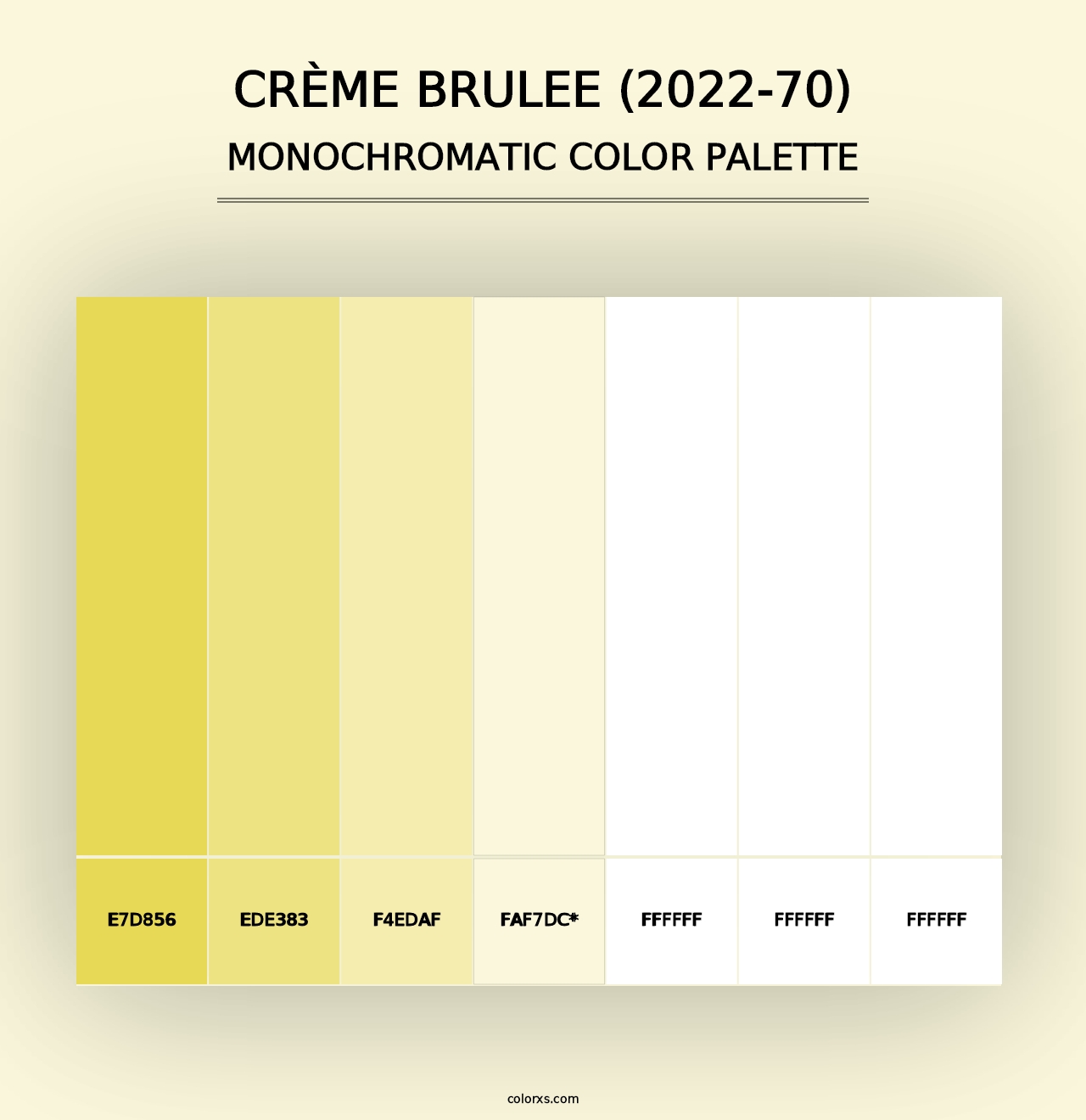 Crème Brulee (2022-70) - Monochromatic Color Palette