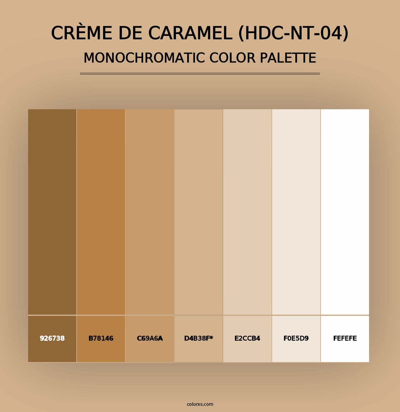 Crème De Caramel (HDC-NT-04) - Monochromatic Color Palette