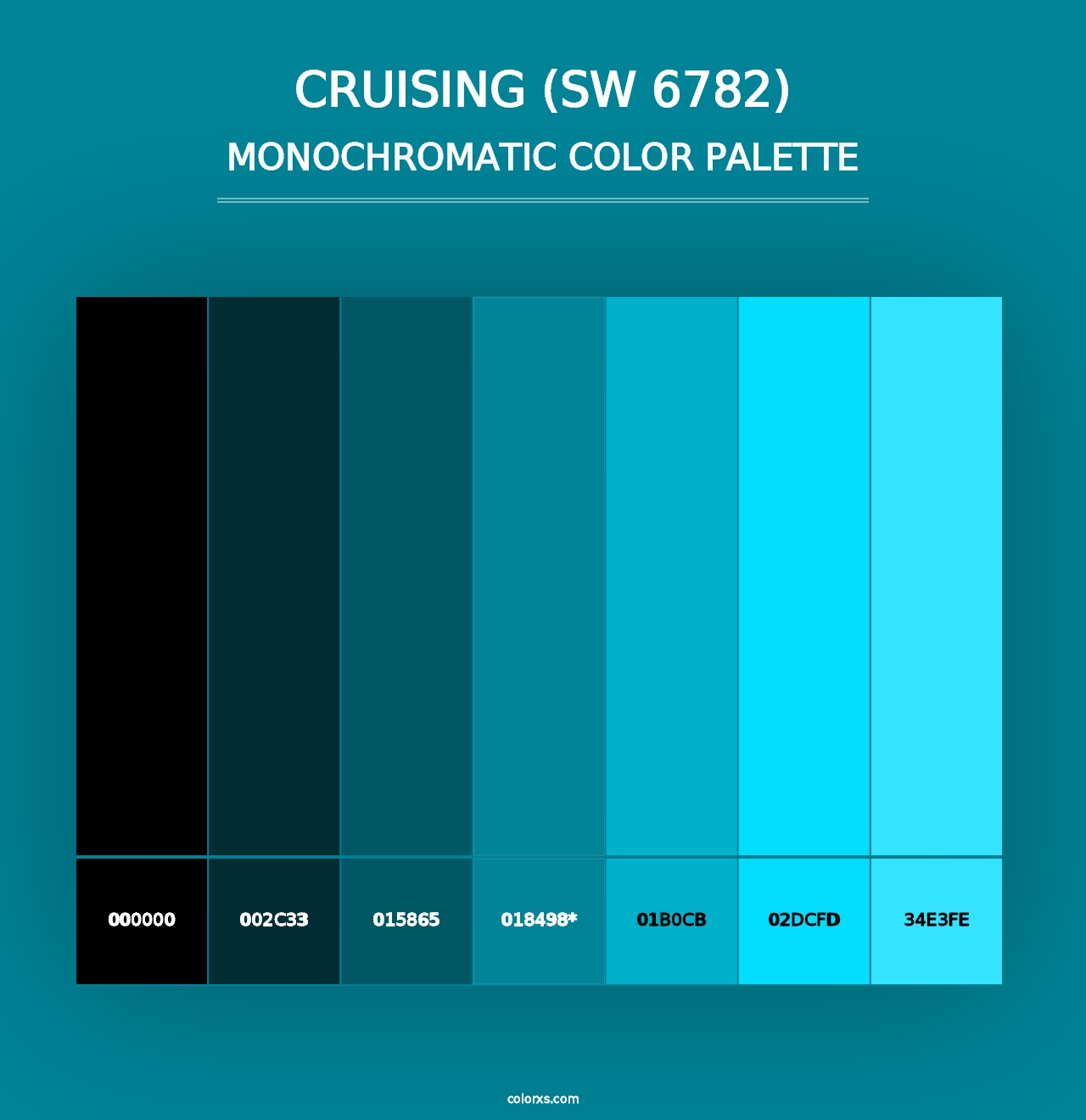 Cruising (SW 6782) - Monochromatic Color Palette