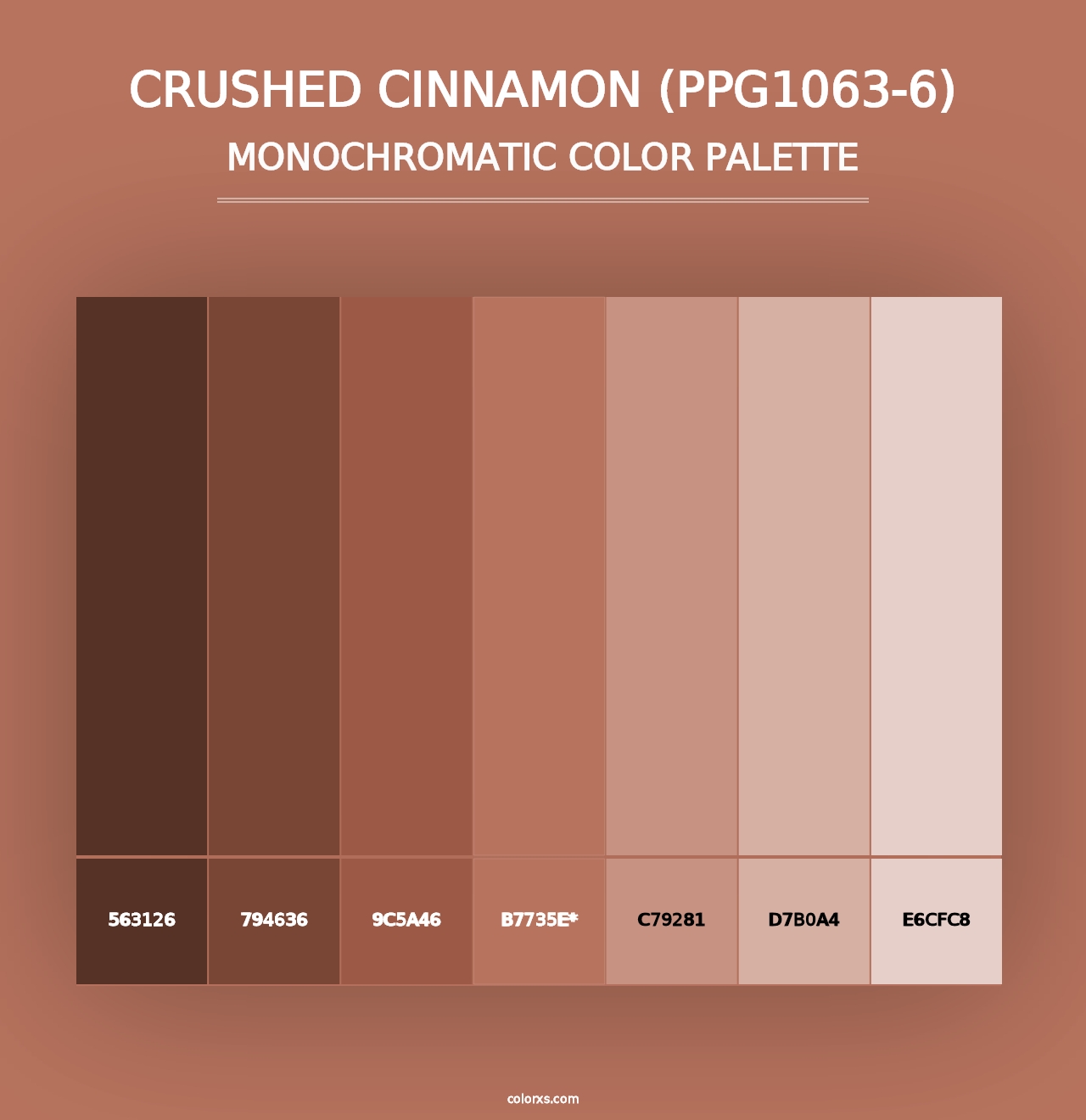 Crushed Cinnamon (PPG1063-6) - Monochromatic Color Palette