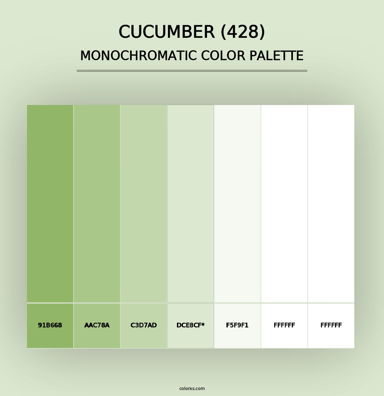 Cucumber (428) - Monochromatic Color Palette