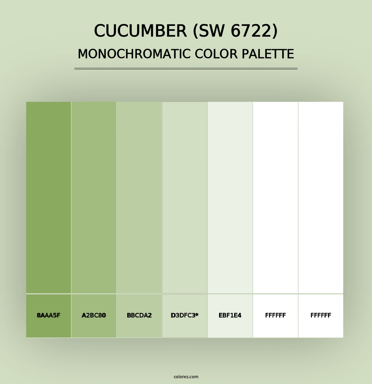 Cucumber (SW 6722) - Monochromatic Color Palette