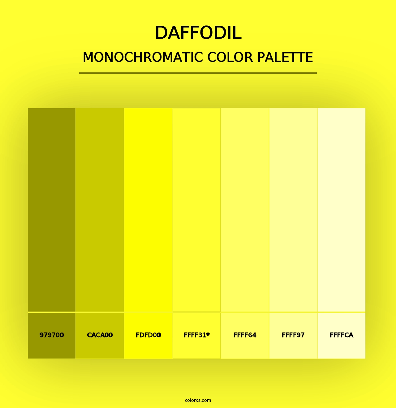 Daffodil - Monochromatic Color Palette