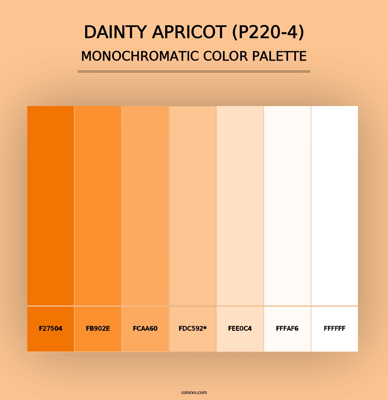 Dainty Apricot (P220-4) - Monochromatic Color Palette