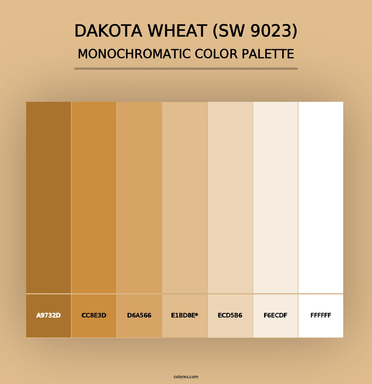 Dakota Wheat (SW 9023) - Monochromatic Color Palette