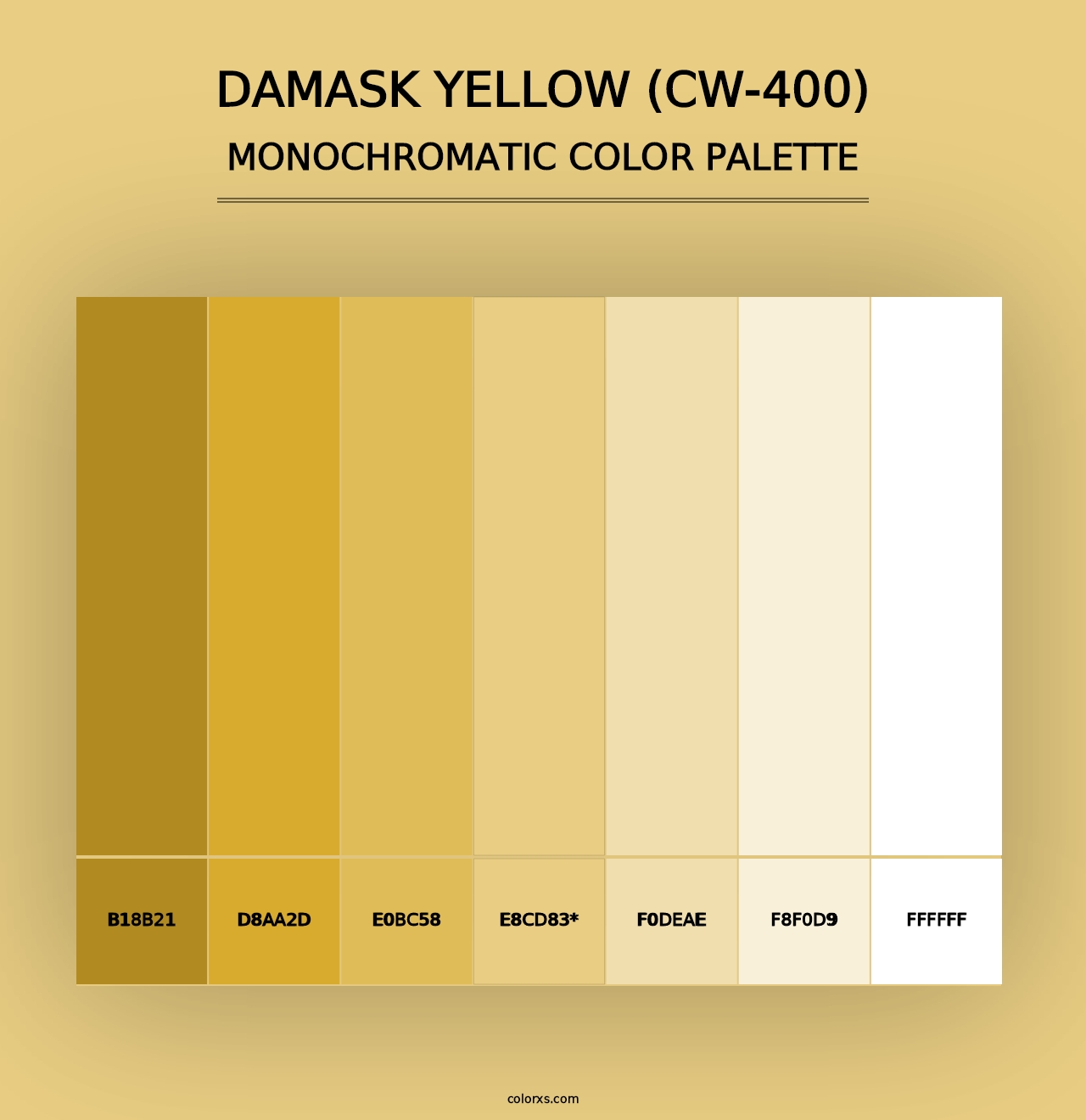 Damask Yellow (CW-400) - Monochromatic Color Palette