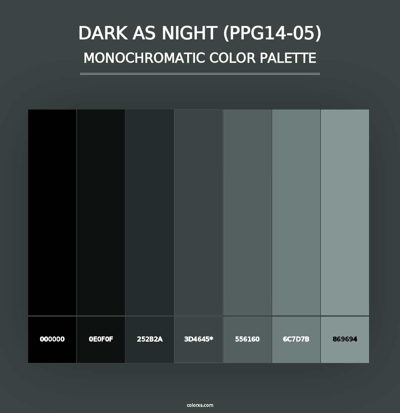 Dark As Night (PPG14-05) - Monochromatic Color Palette