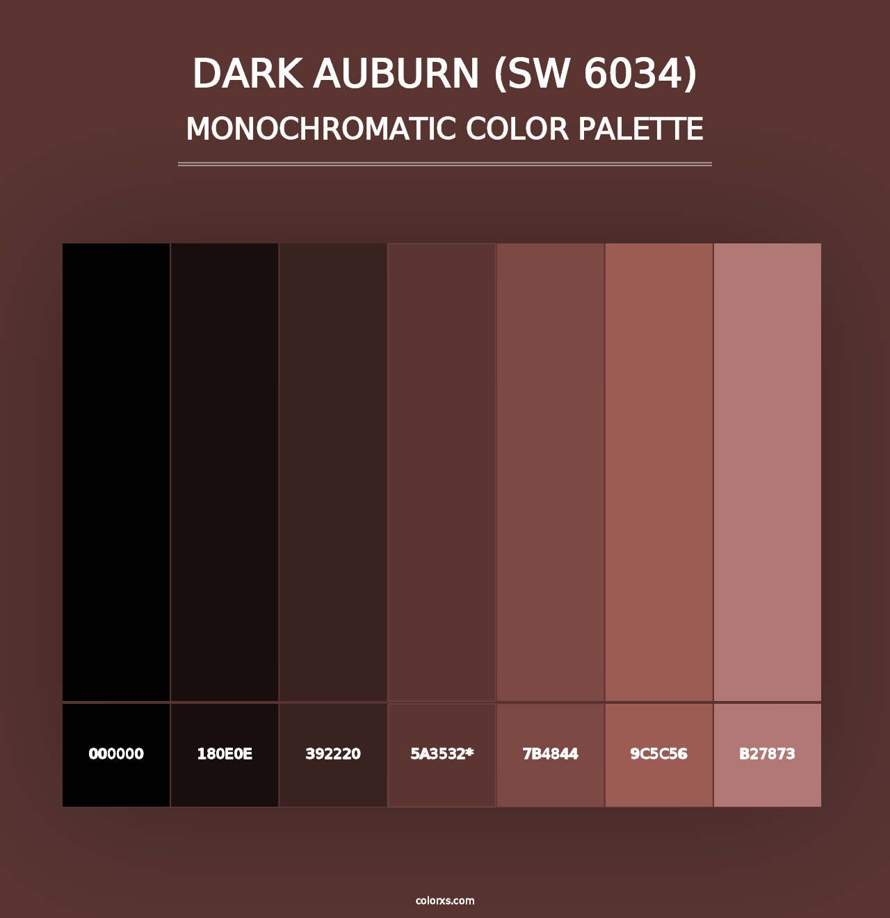 Dark Auburn (SW 6034) - Monochromatic Color Palette