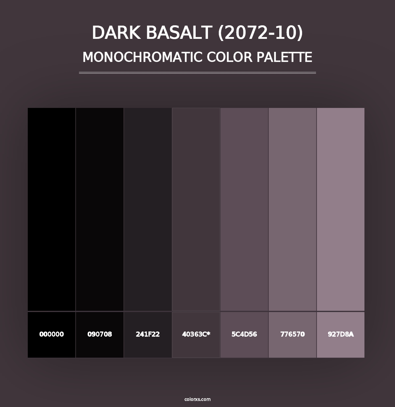 Dark Basalt (2072-10) - Monochromatic Color Palette