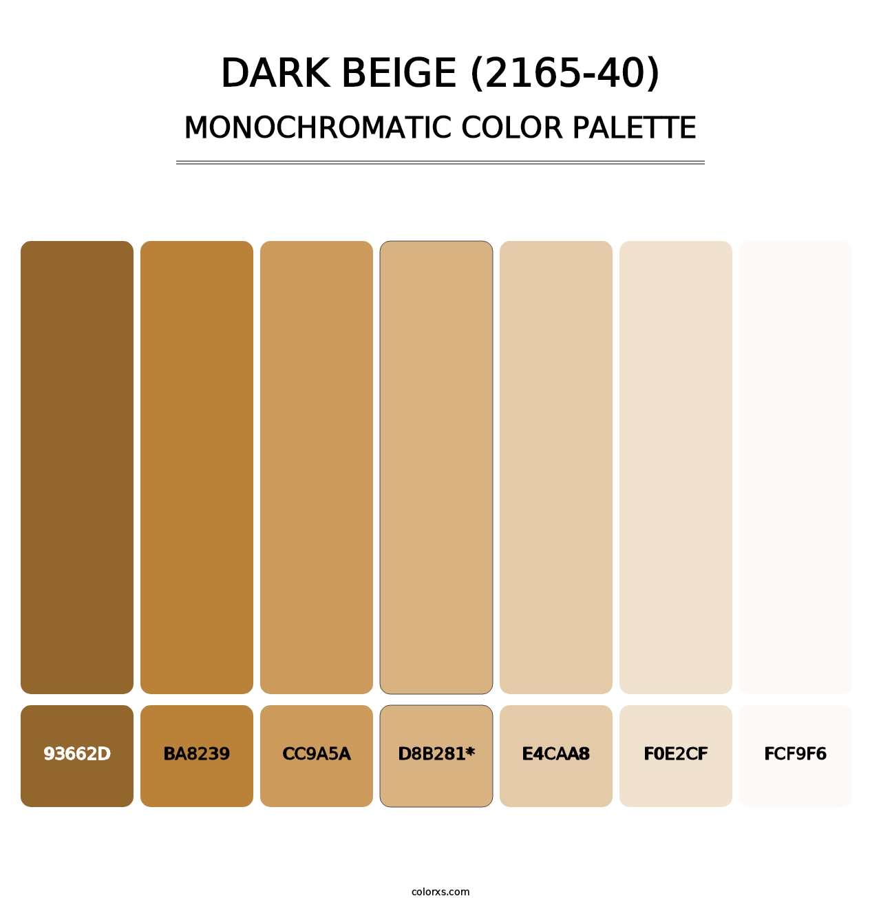 Dark Beige (2165-40) - Monochromatic Color Palette