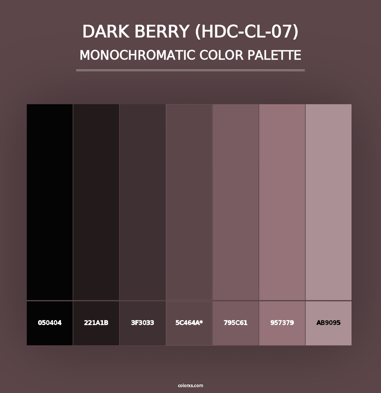 Dark Berry (HDC-CL-07) - Monochromatic Color Palette