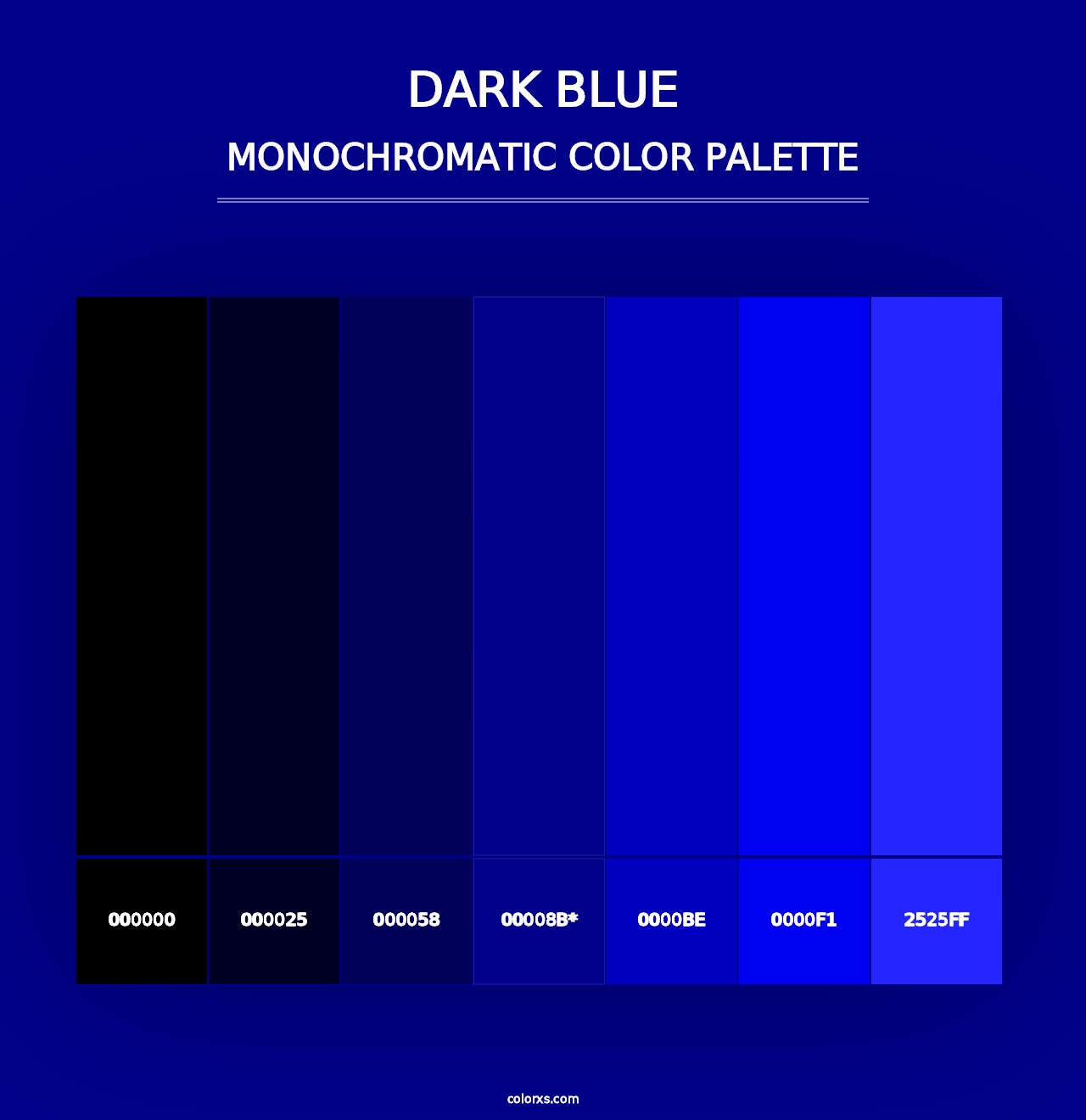 Dark Blue - Monochromatic Color Palette