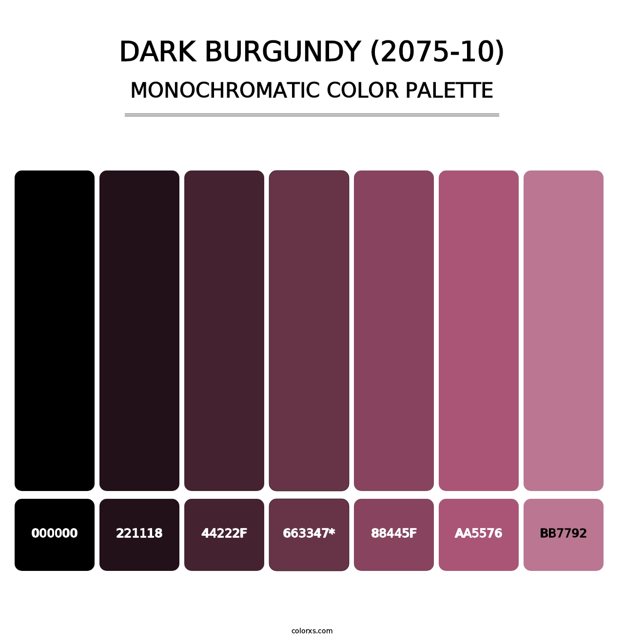 Dark Burgundy (2075-10) - Monochromatic Color Palette