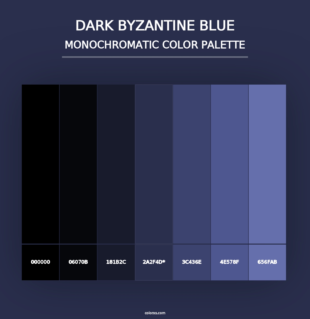 Dark Byzantine Blue - Monochromatic Color Palette