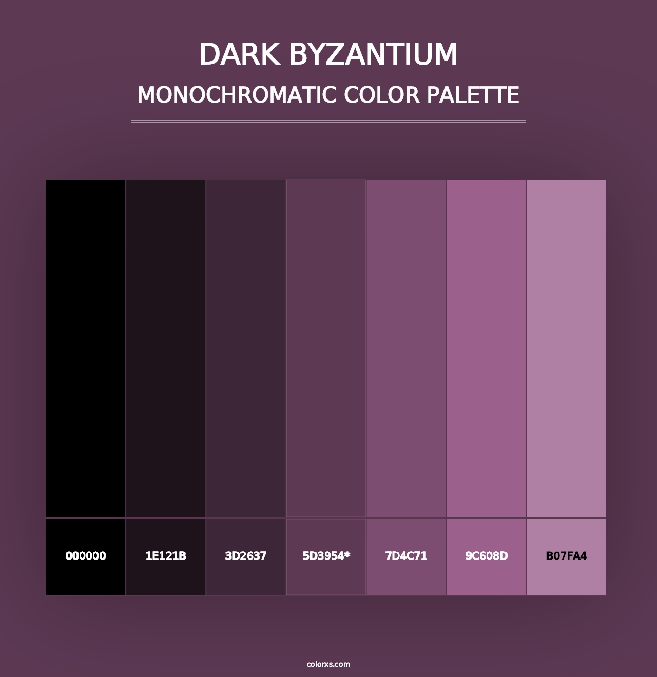 Dark Byzantium - Monochromatic Color Palette