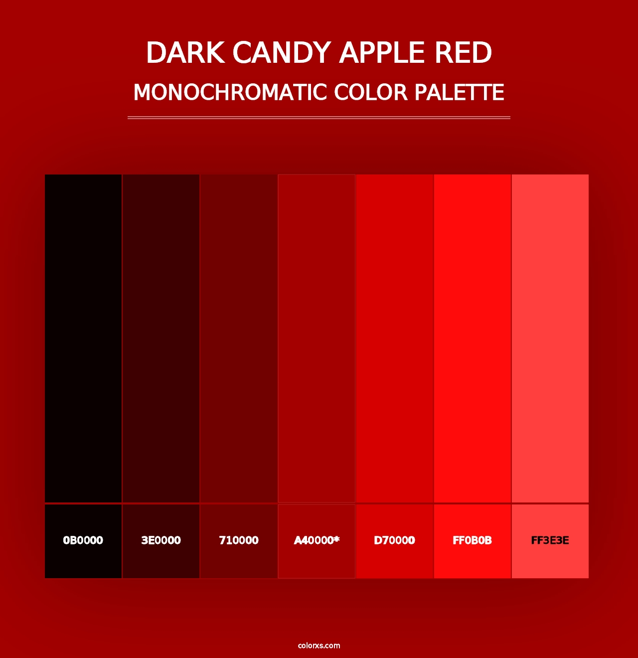 Dark Candy Apple Red - Monochromatic Color Palette