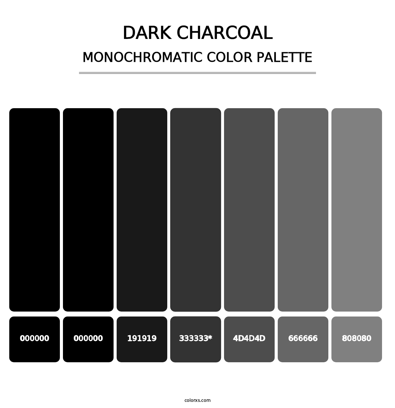 Dark Charcoal - Monochromatic Color Palette