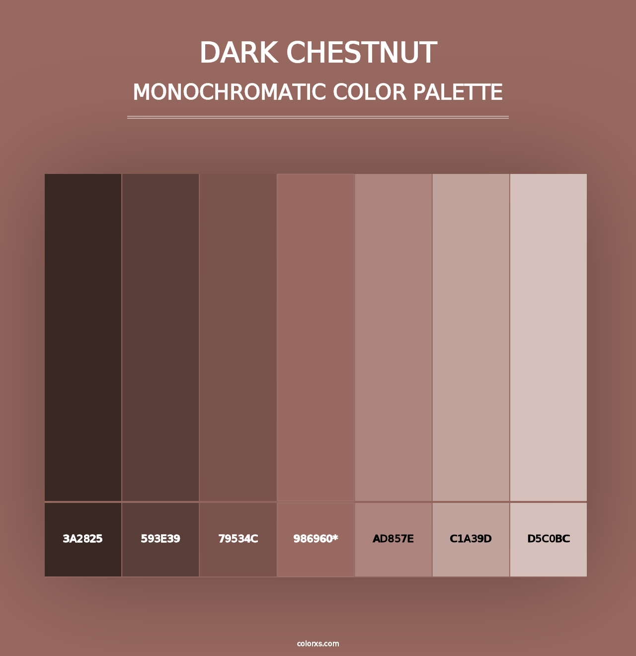 Dark Chestnut - Monochromatic Color Palette