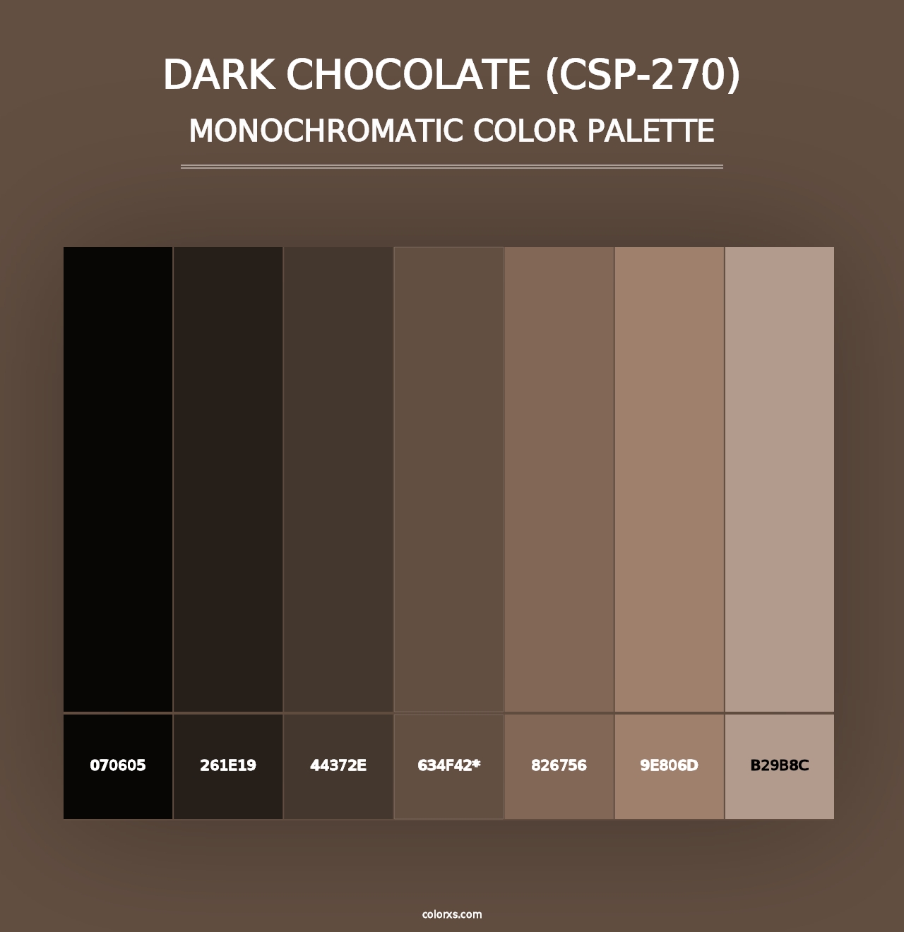 Dark Chocolate (CSP-270) - Monochromatic Color Palette