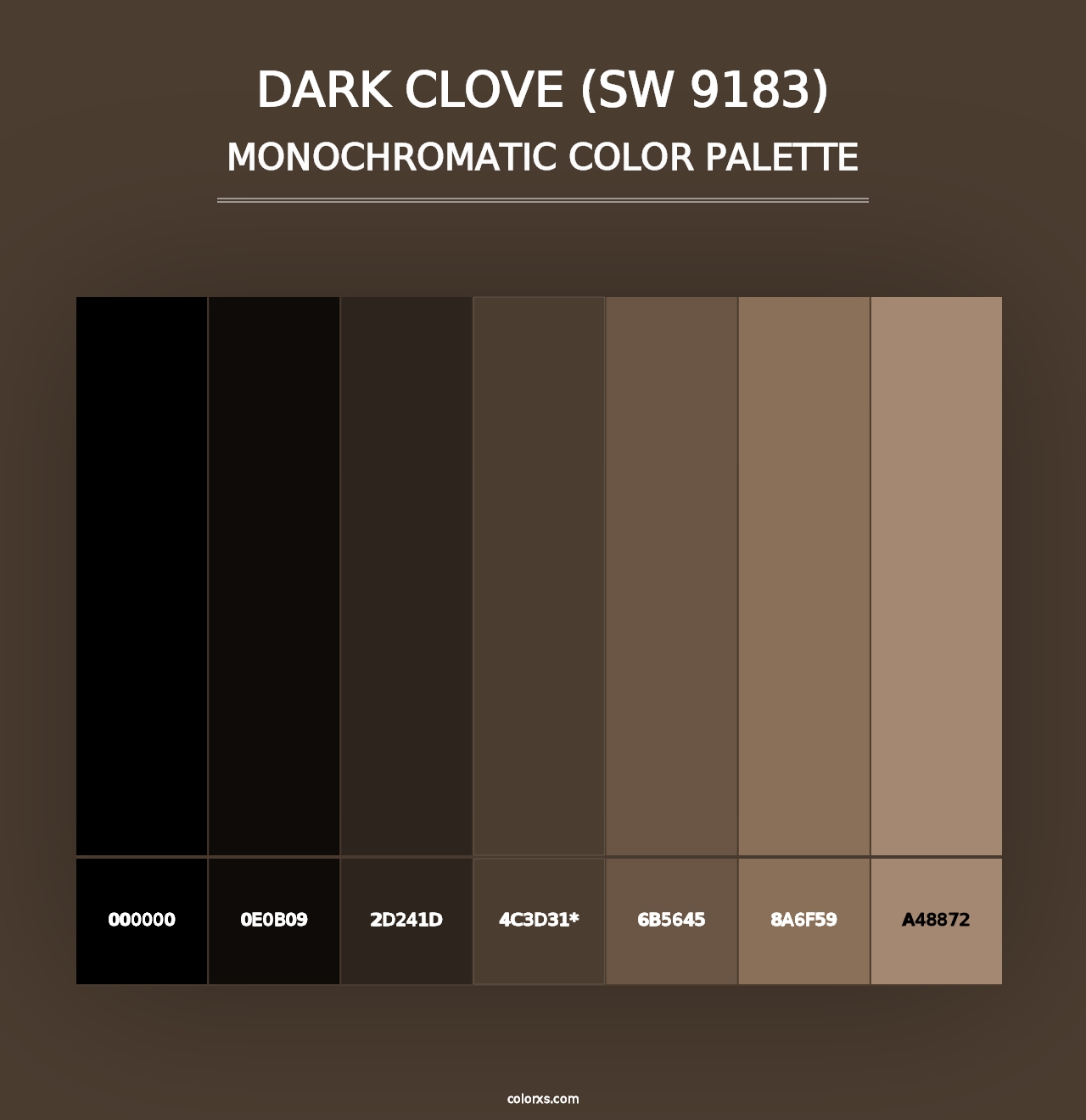 Dark Clove (SW 9183) - Monochromatic Color Palette