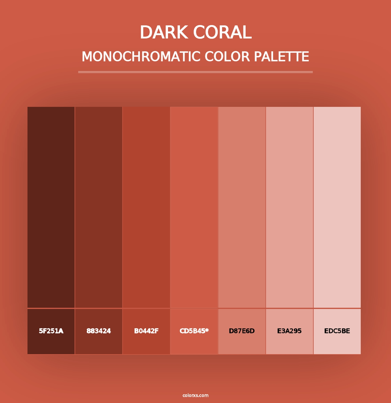 Dark Coral - Monochromatic Color Palette