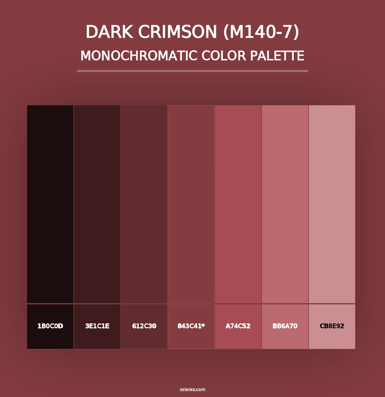 Dark Crimson (M140-7) - Monochromatic Color Palette