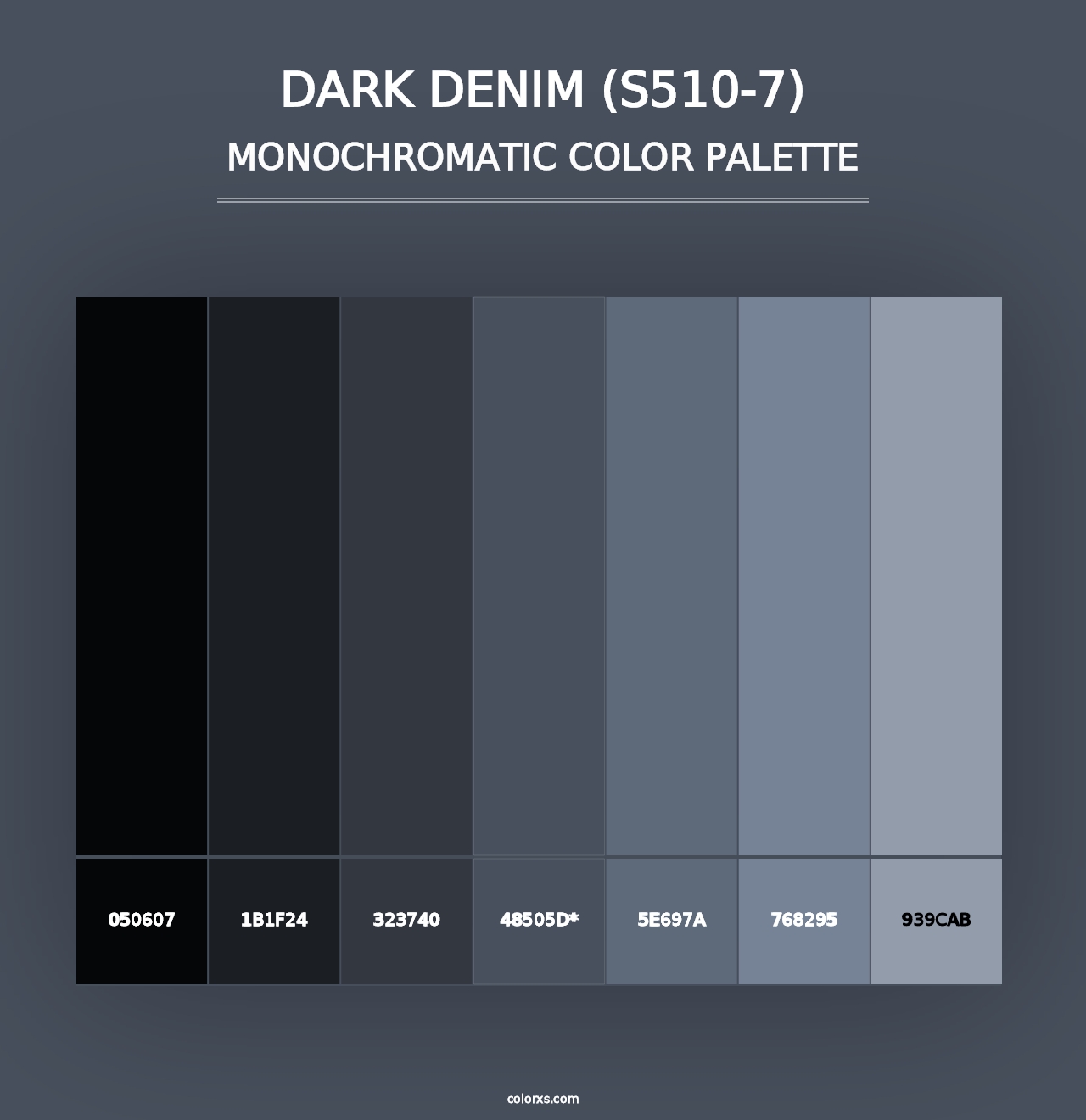 Dark Denim (S510-7) - Monochromatic Color Palette