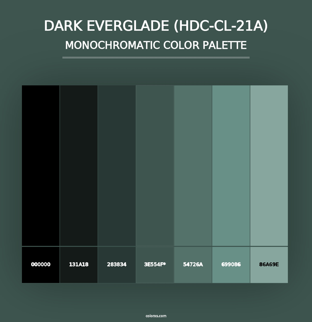 Dark Everglade (HDC-CL-21A) - Monochromatic Color Palette