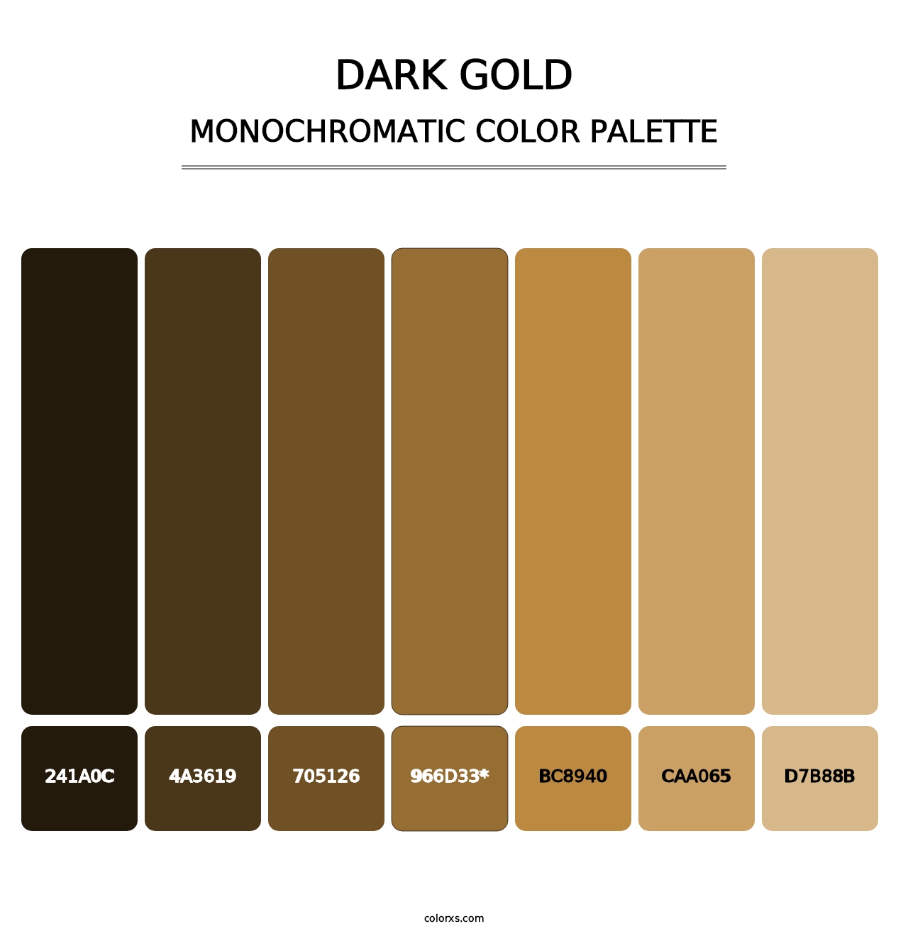 Dark Gold - Monochromatic Color Palette