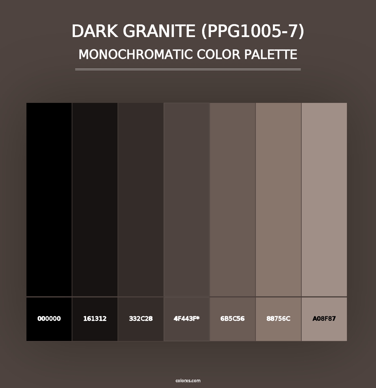 Dark Granite (PPG1005-7) - Monochromatic Color Palette