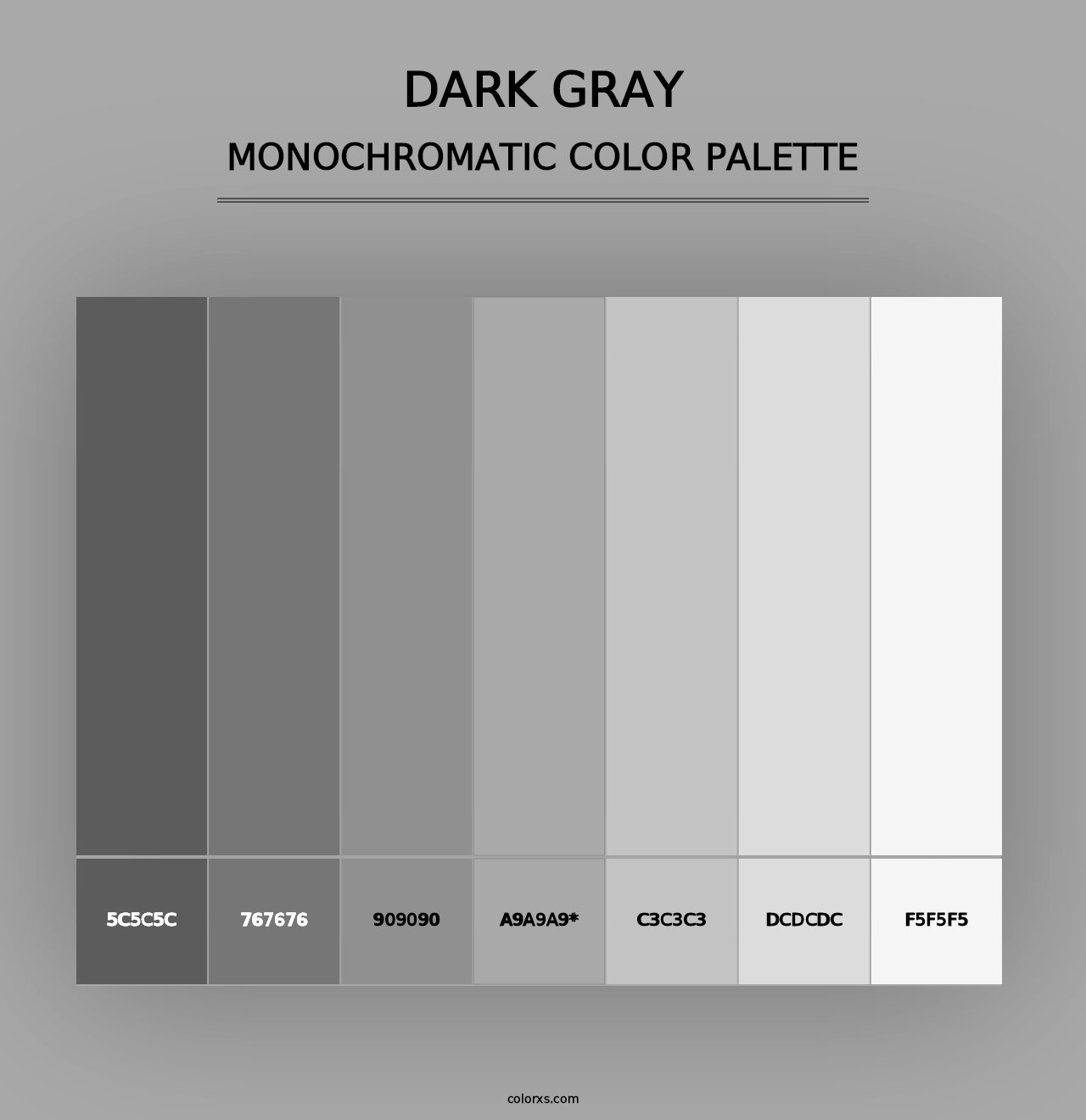 Dark Gray - Monochromatic Color Palette