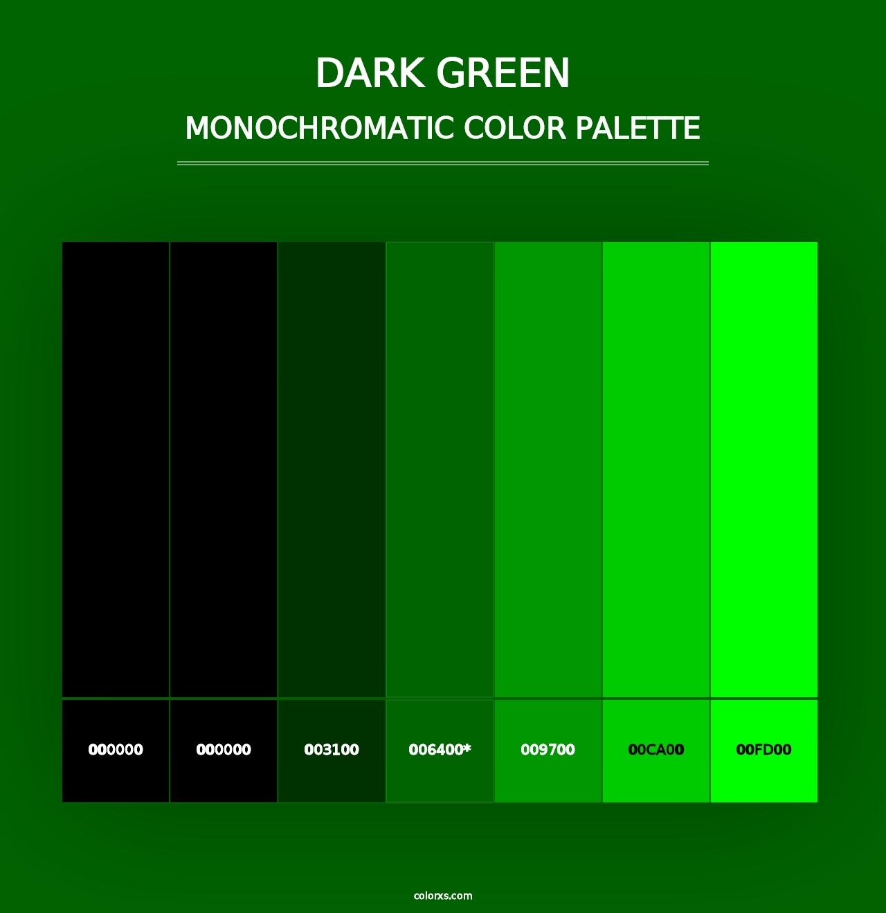 Dark Green - Monochromatic Color Palette