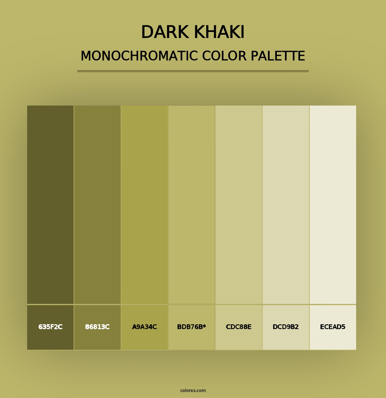 Dark Khaki - Monochromatic Color Palette