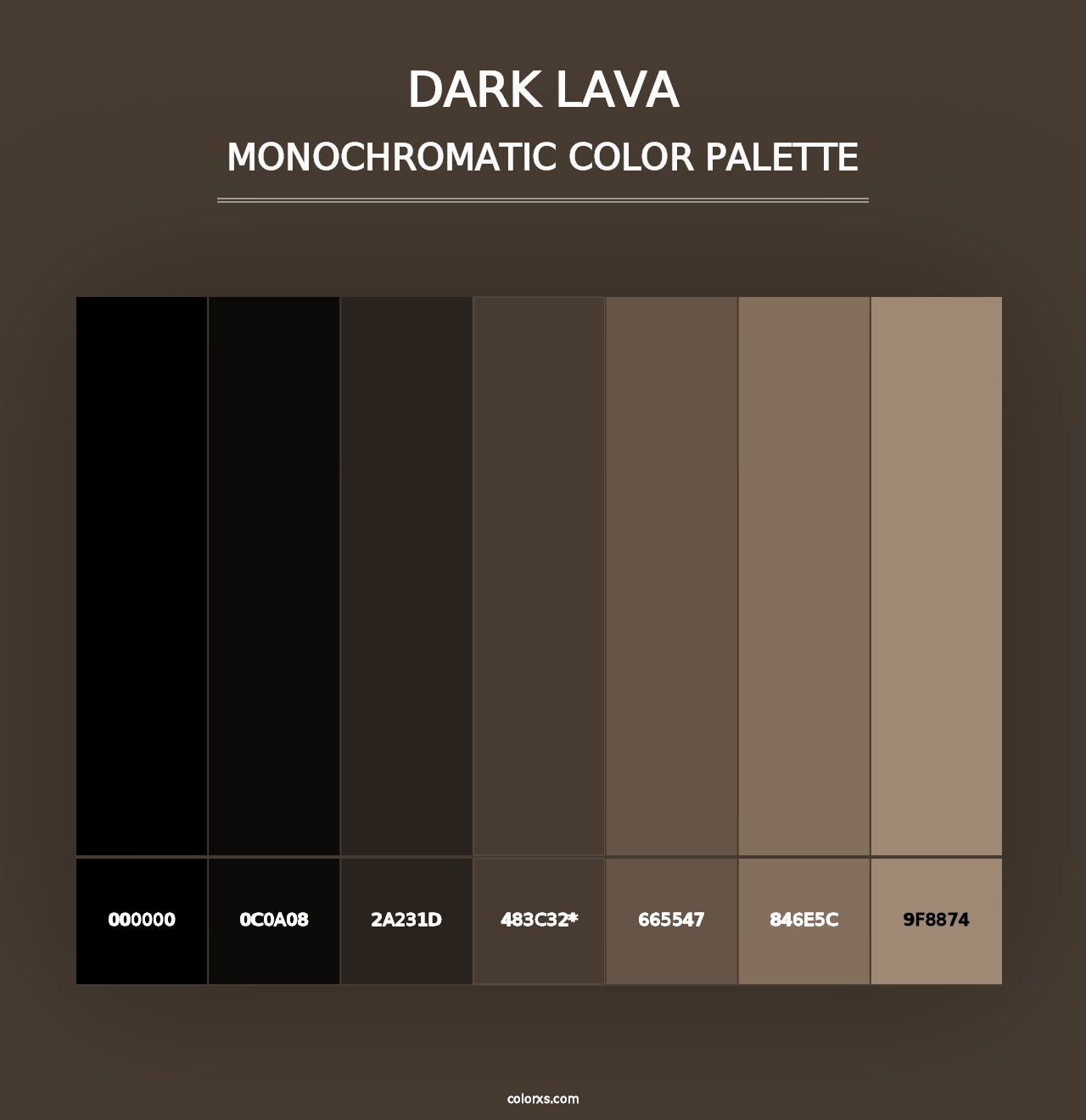 Dark Lava - Monochromatic Color Palette