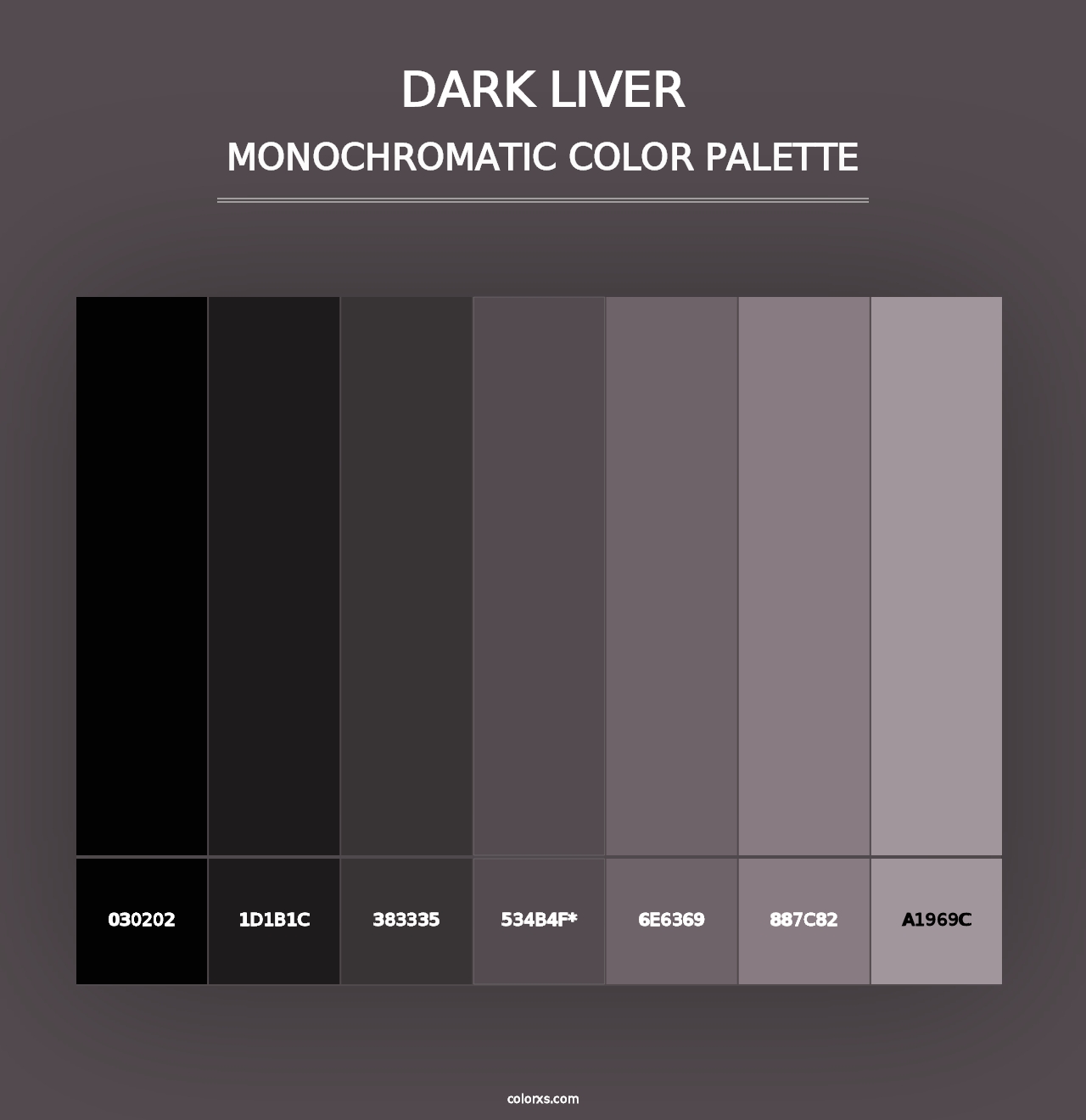 Dark Liver - Monochromatic Color Palette