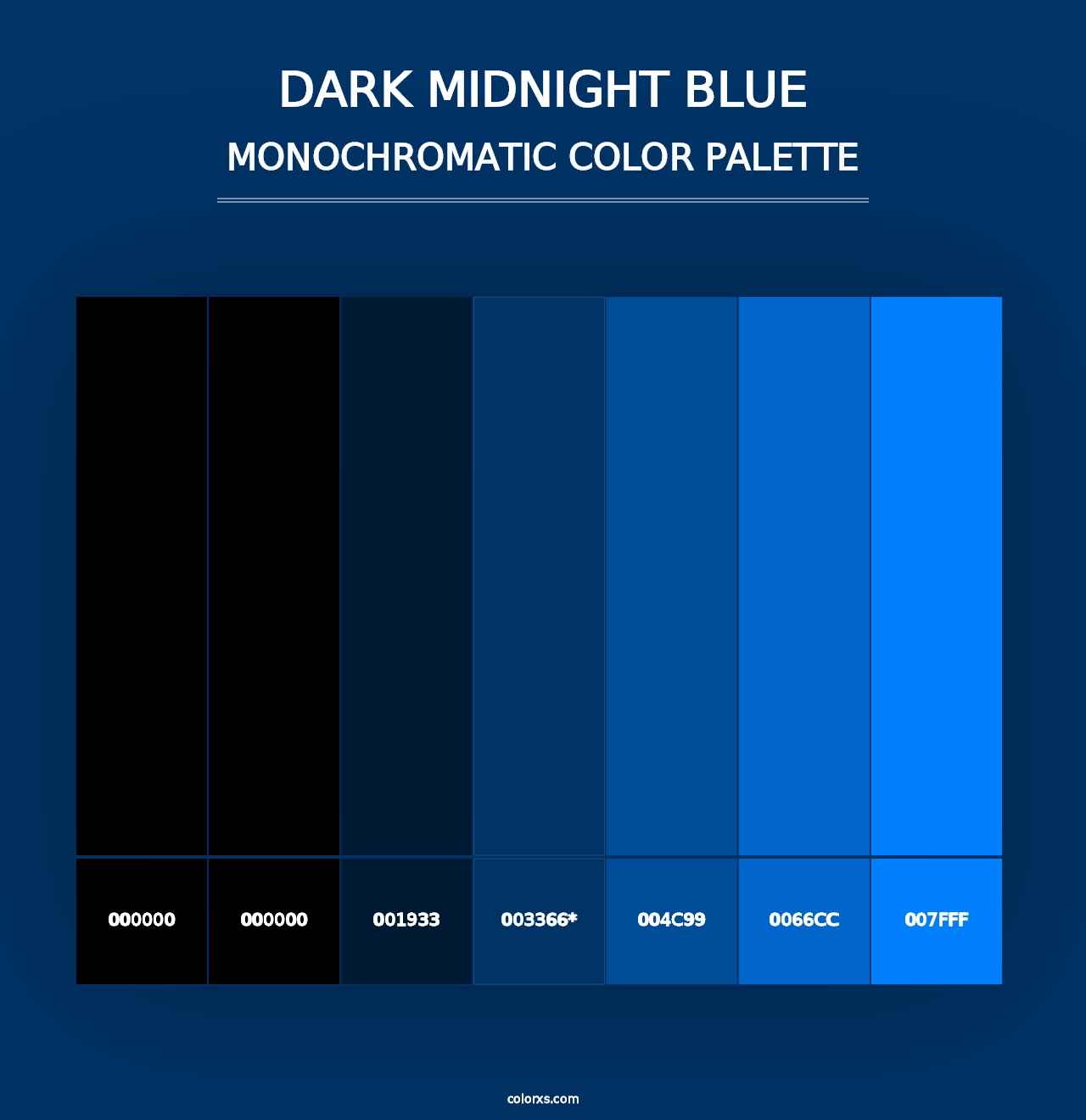 Dark Midnight Blue - Monochromatic Color Palette