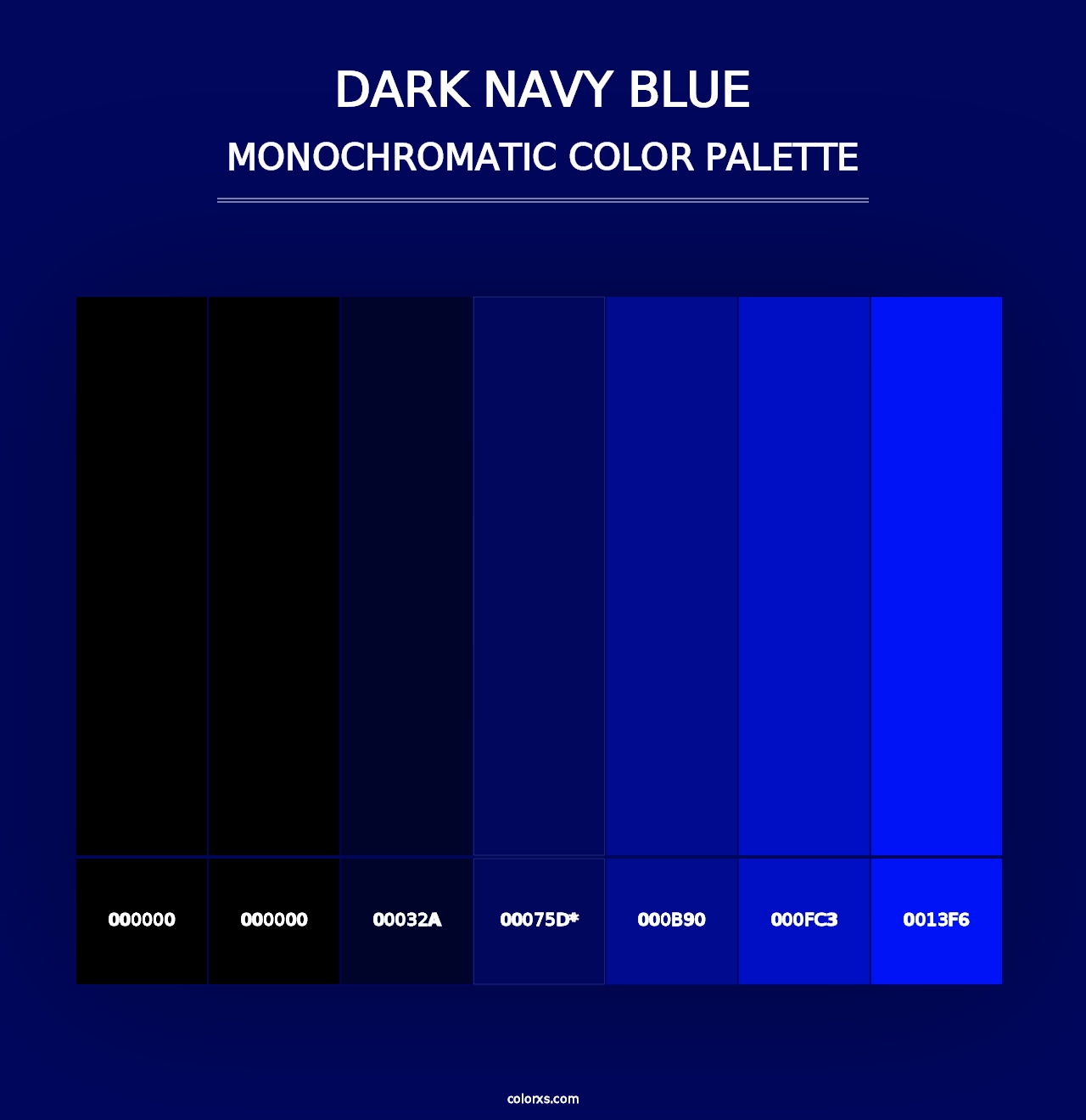 Dark Navy Blue - Monochromatic Color Palette