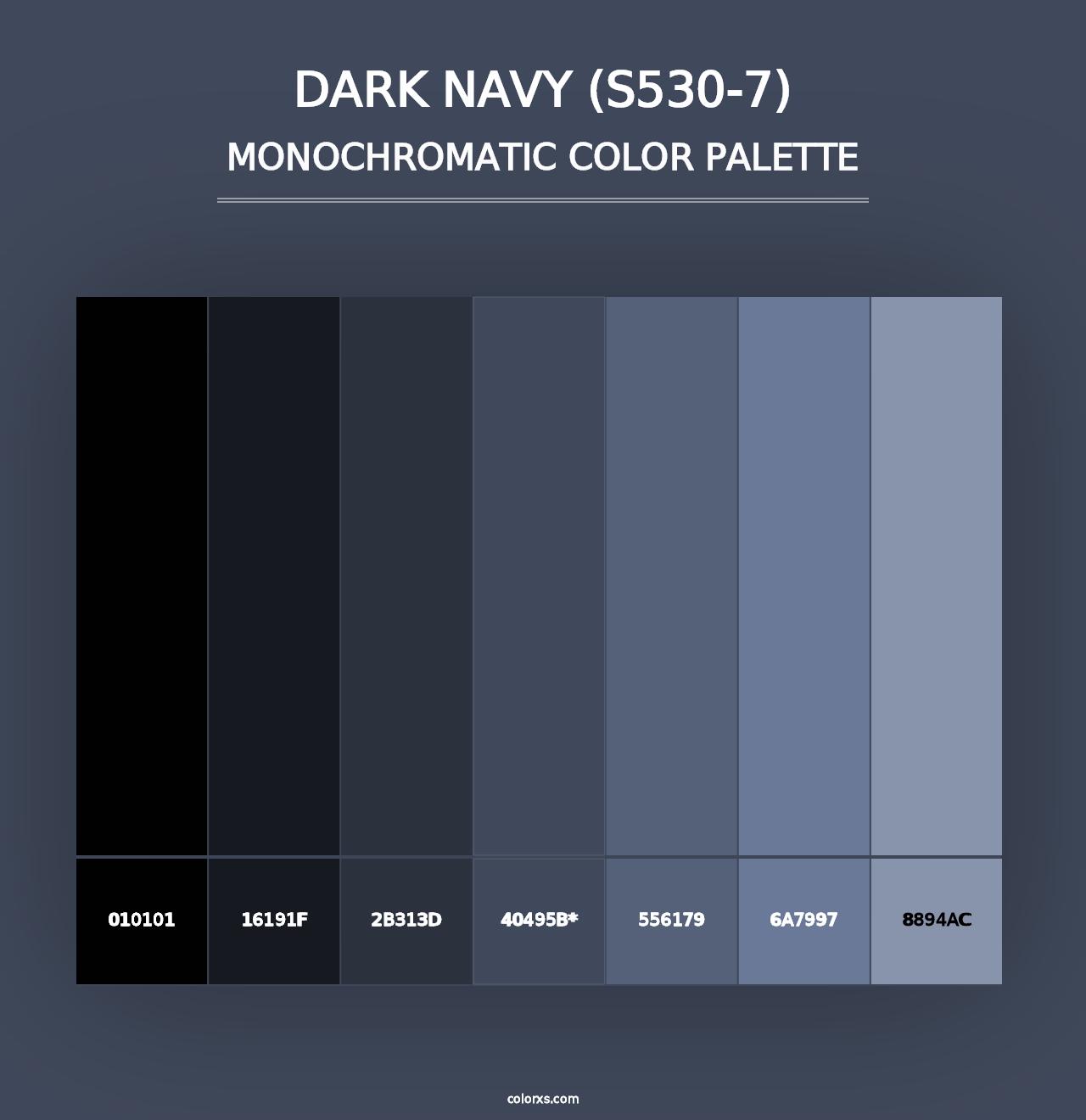 Dark Navy (S530-7) - Monochromatic Color Palette