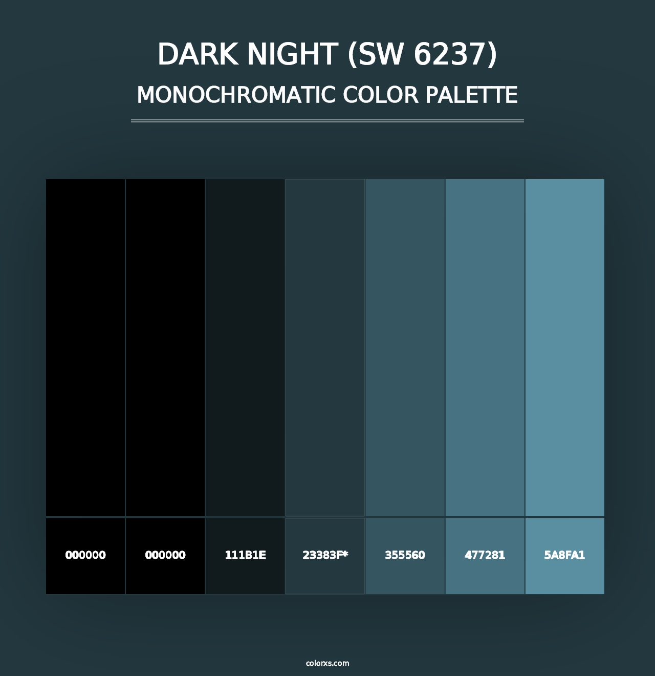 Dark Night (SW 6237) - Monochromatic Color Palette