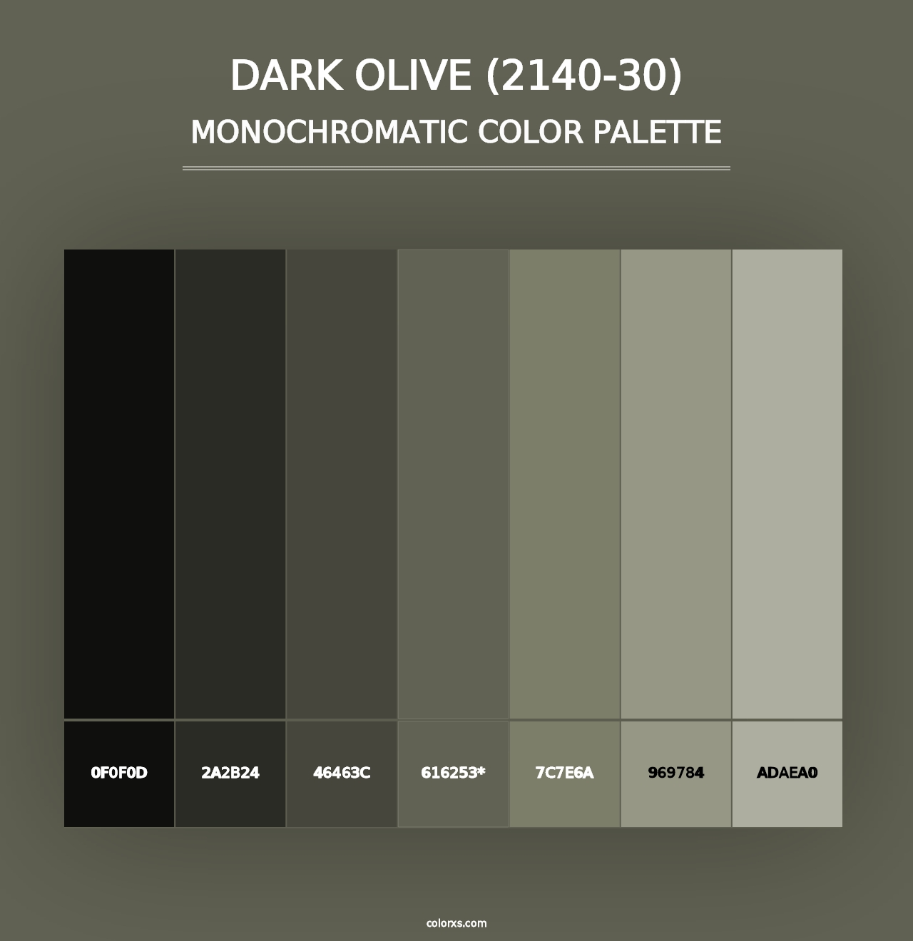 Dark Olive (2140-30) - Monochromatic Color Palette