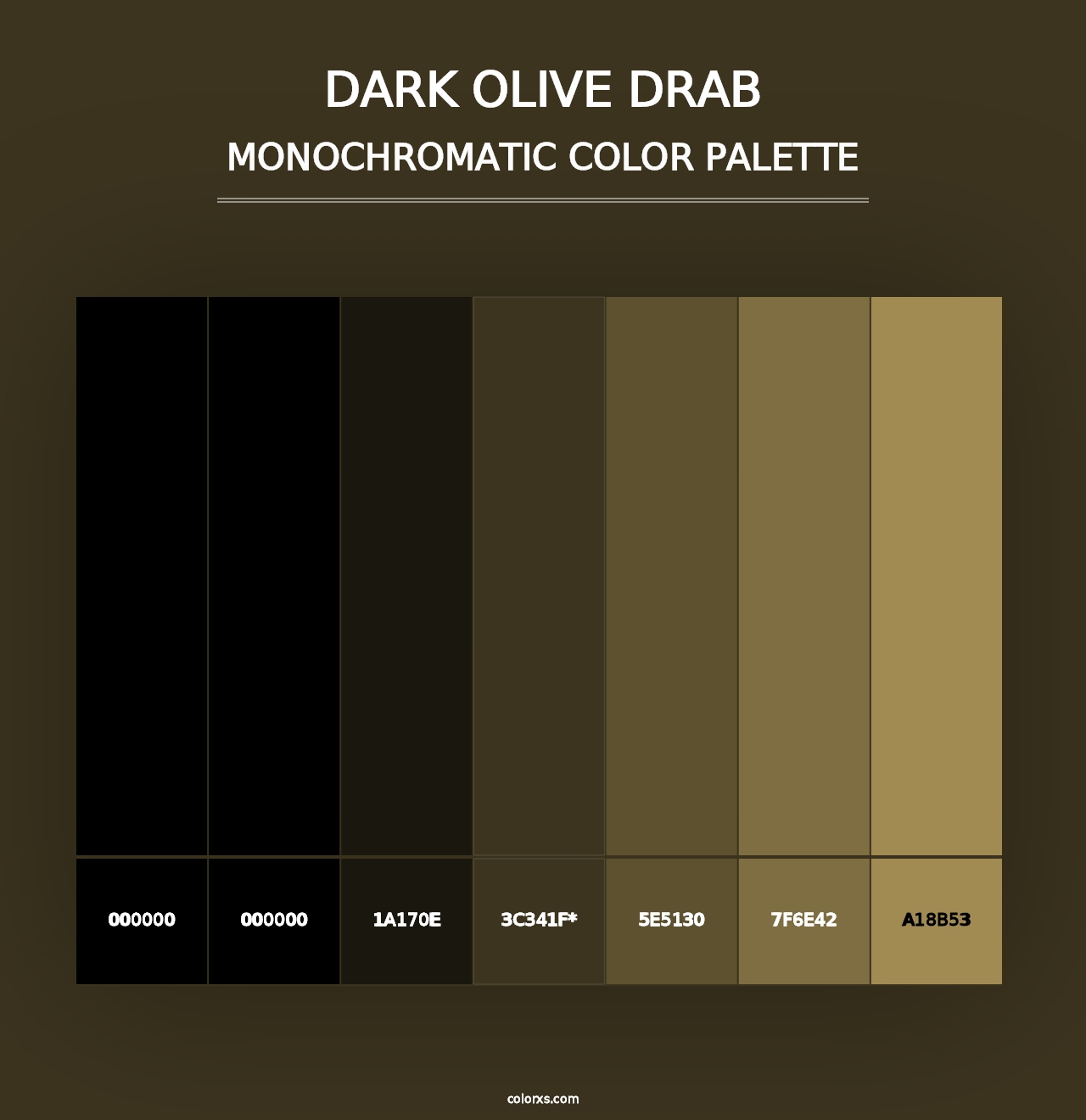 Dark Olive Drab - Monochromatic Color Palette