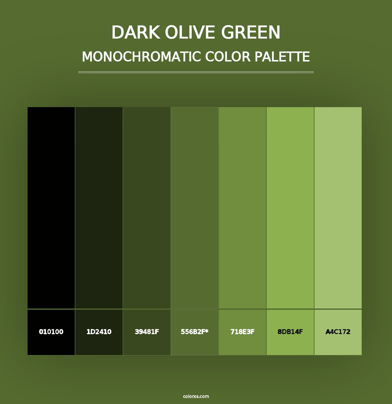 Dark Olive Green - Monochromatic Color Palette